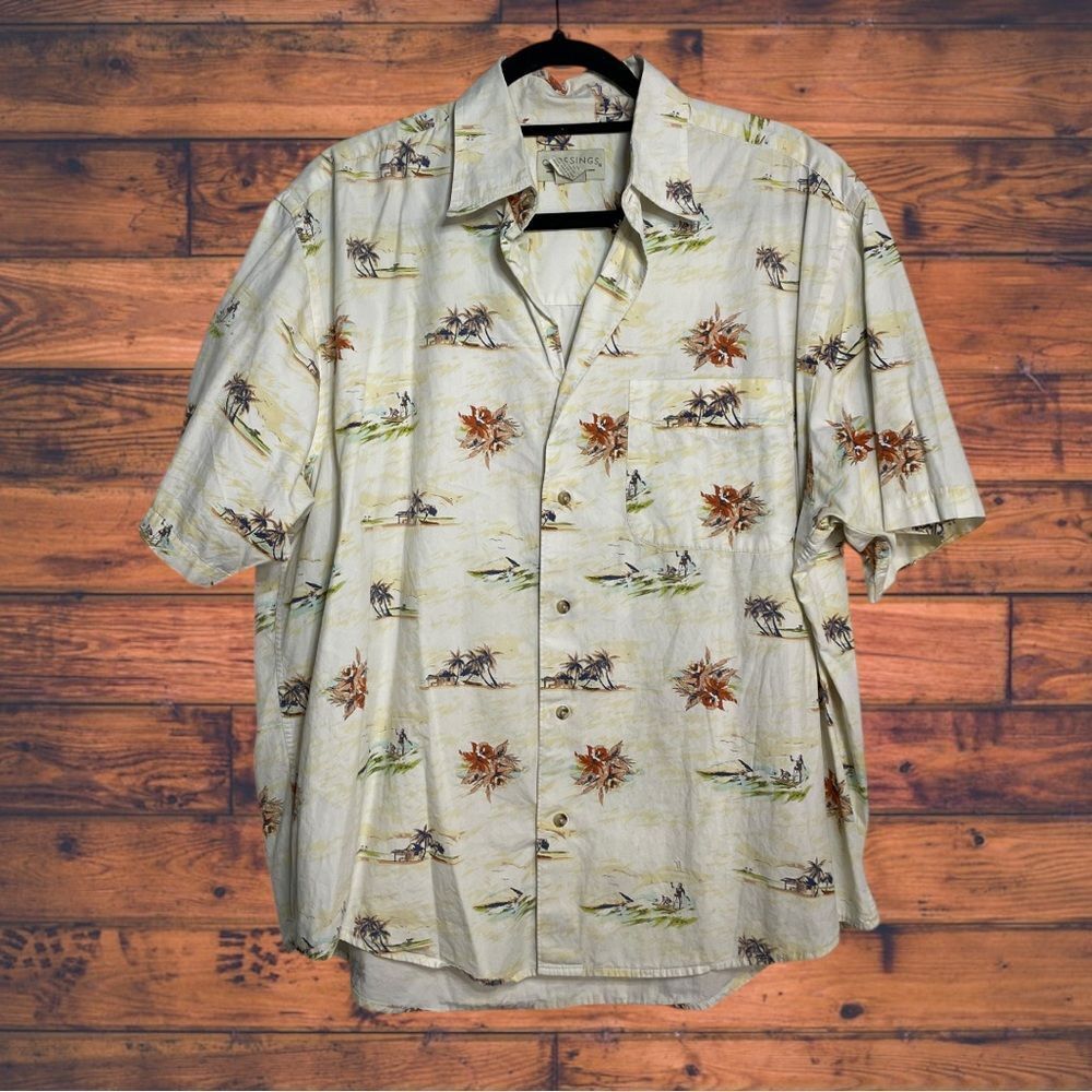 5‎ for $25🔥Crossings Island Print Button Front Shirt Large